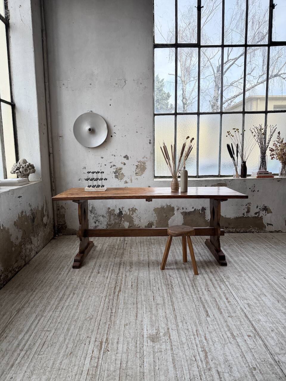 Monastery-style farmhouse table, pine, 210cm