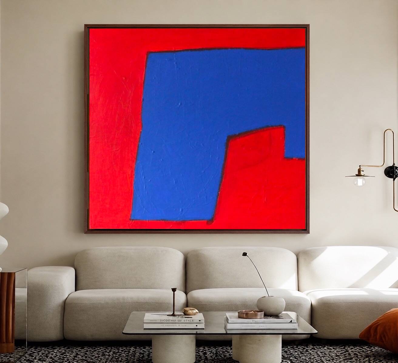 Minimalist abstract "blue shape" signed