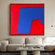 Minimalist abstract "blue shape" signed