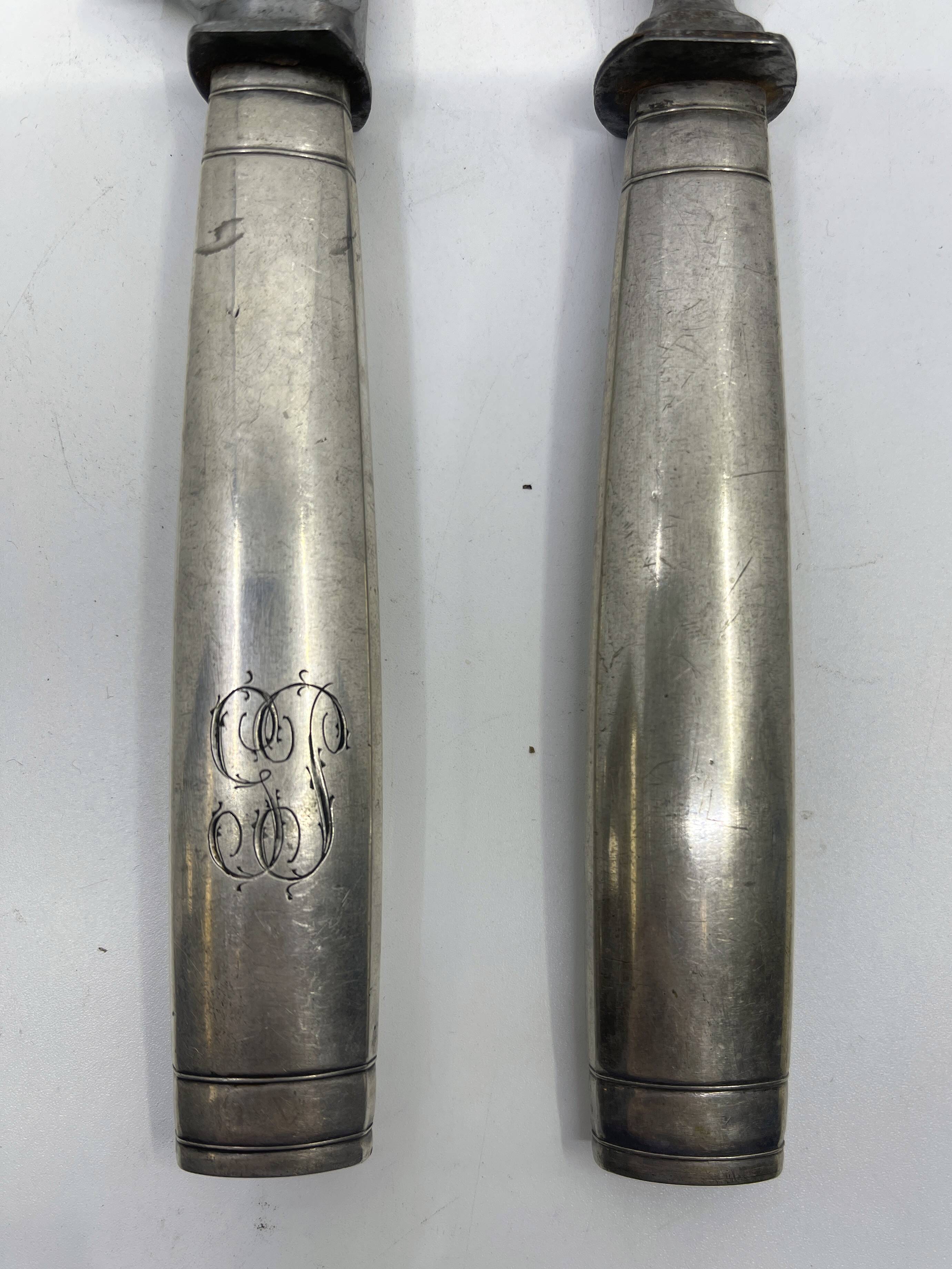 Set of serving forks and knives