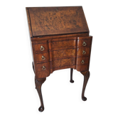1930's Queen Anne walnut veneer secretary – slanted drop-down desk –