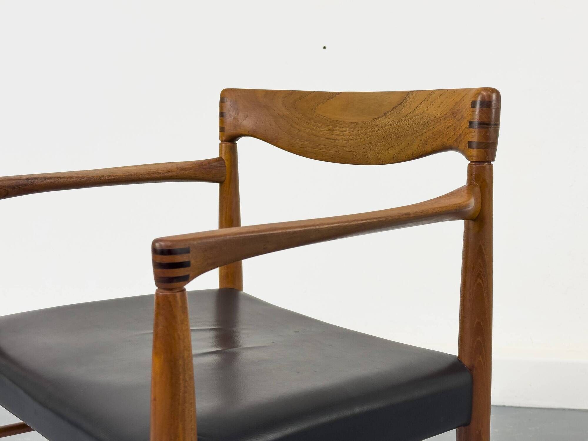Teak and Leather Armchair by H. W. Klein for Bramin, 1960s