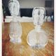 Pair of antique frosted crystal perfume bottles – Signed Charet