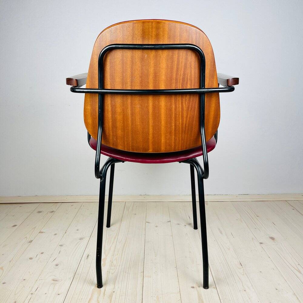 Mid-century red dining chair, Italy, 1960s