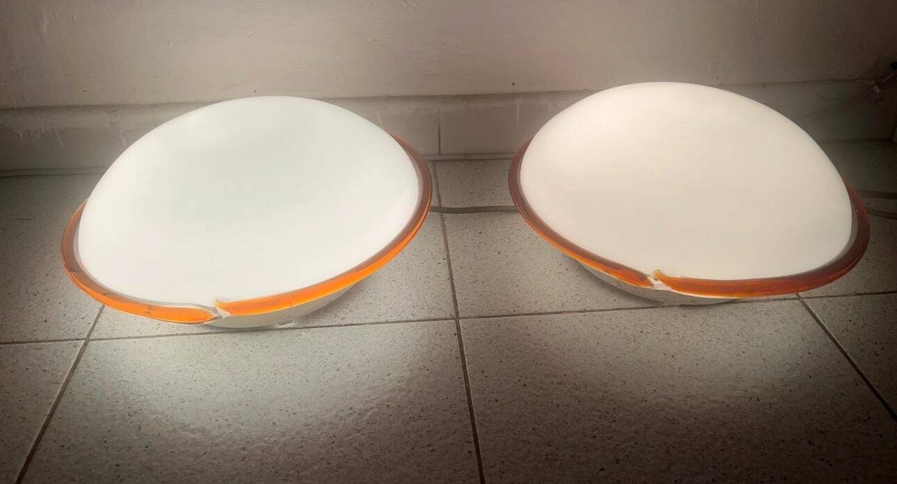 Pair of Leucos “Ronda” wall lights from the 70s