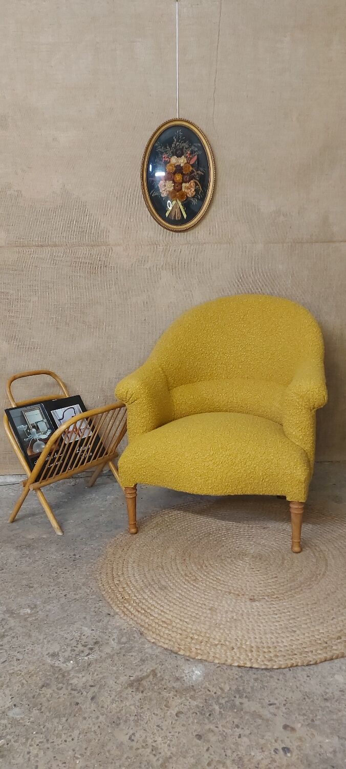 Mustard toad armchair