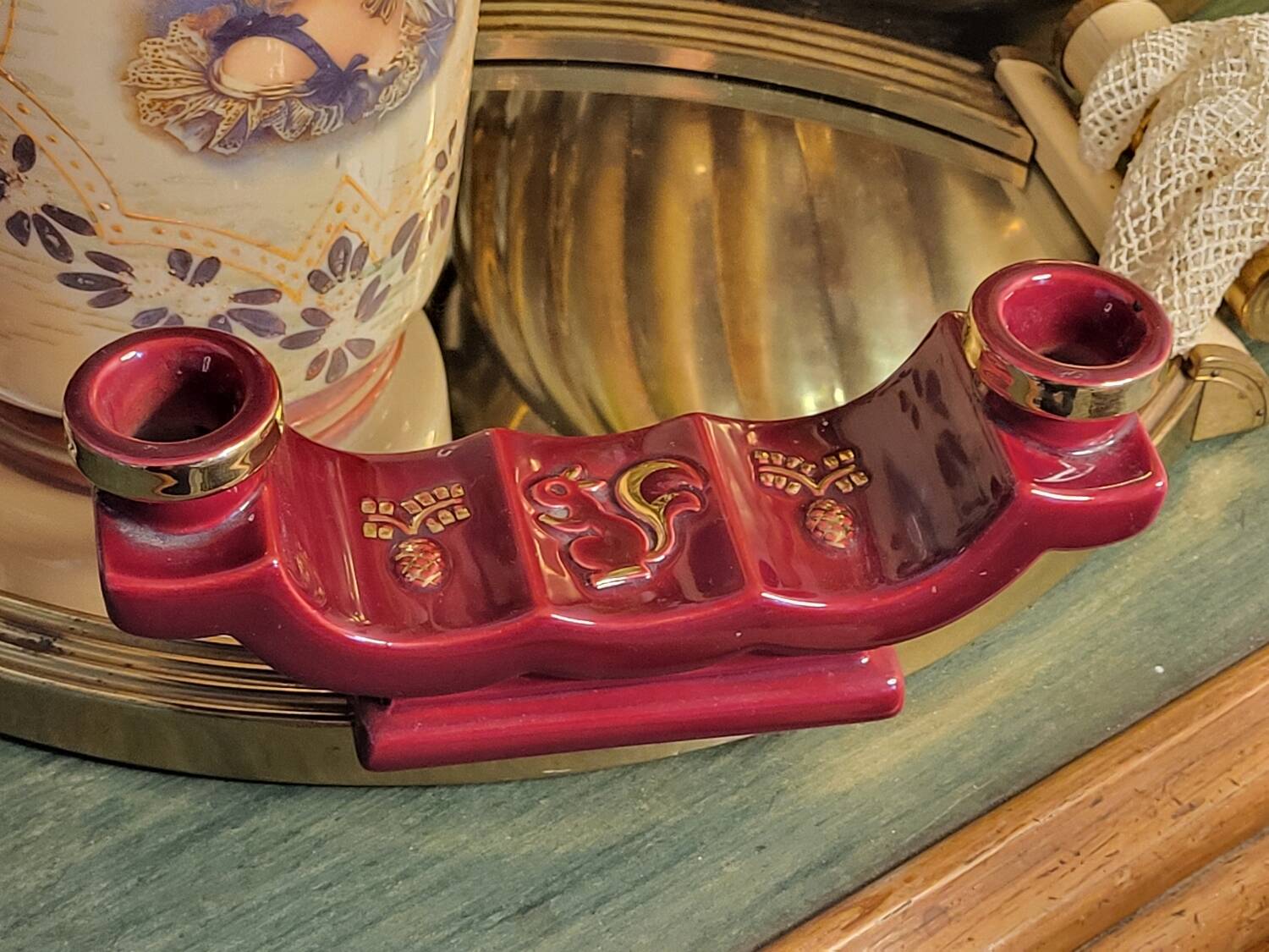 Art Deco ceramic candle holder