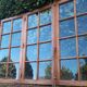 Glass window h141xl263 in oak 4 leaves