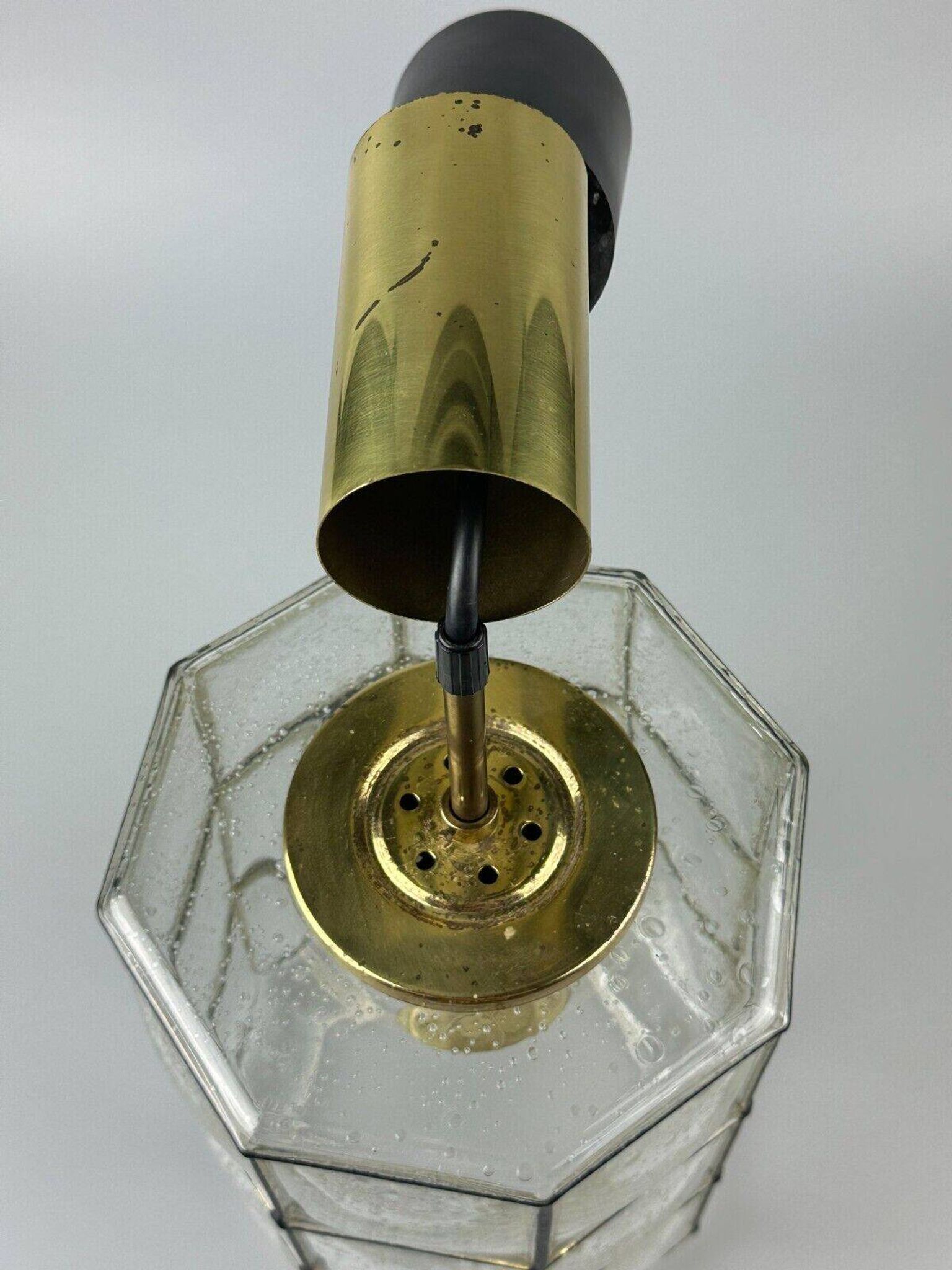 Suspension des années 60 70 Glashütte Limburg Allemagne verre et laiton Space Age
