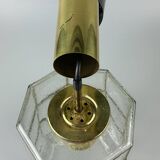 60s 70s ceiling lamp Glashütte Limburg Germany glass & brass Space Age