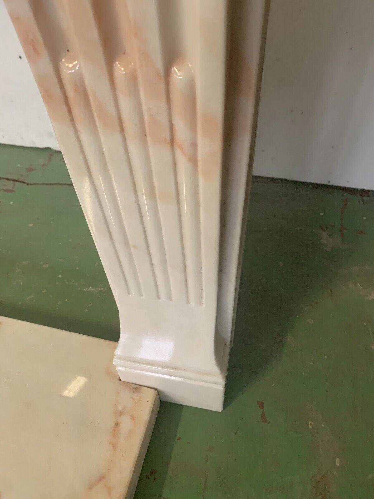 Louis XVI Style Fireplace In Pink Veined Marble XX Century