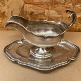 Ancien saucière en métal argenté ustensile cuisine vintage