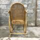 Rocking chair en rotin bambou et osier vintage 1950