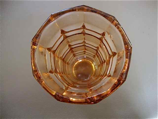 Pink vase in cut glass