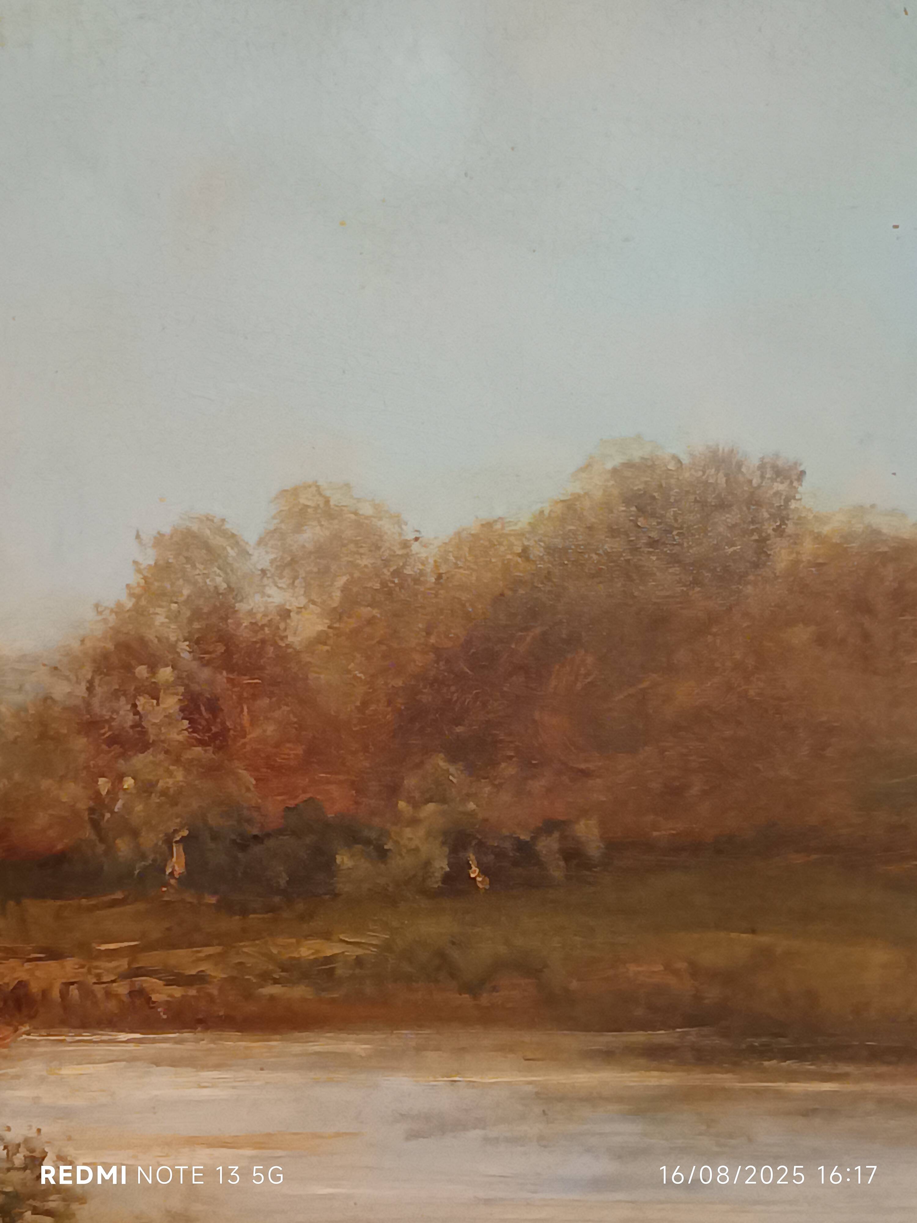 large oil on canvas signed Alfred Godchaux 19th century riverside