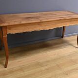 Farmhouse table in blond cherry, Louis XV style – 2nd part of the 19th century