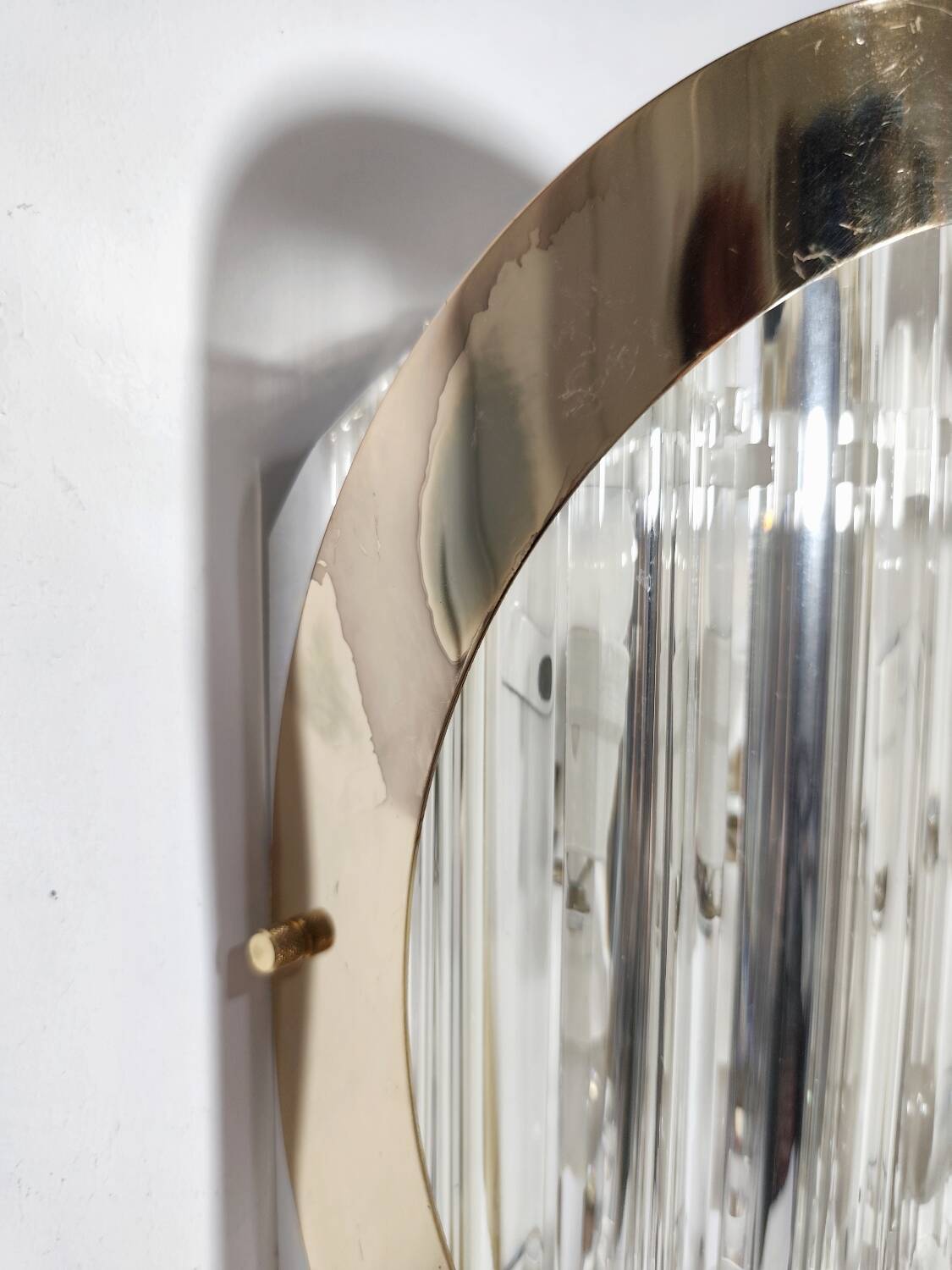 Aplique de pared de cristales. Italia, 1980s.