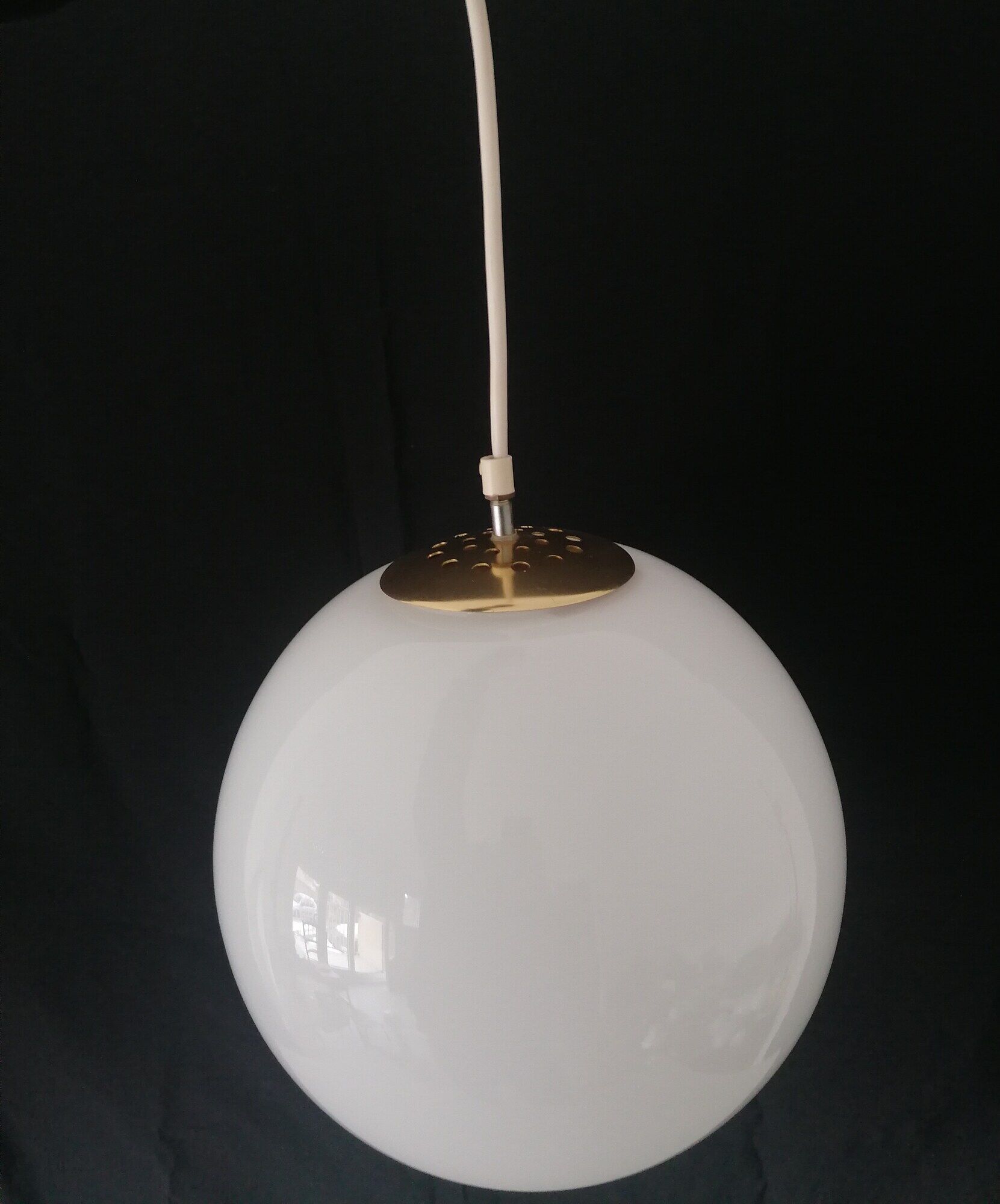 Parscot France hanging Opalin Glass Globe - 30 cm - 60-70 years