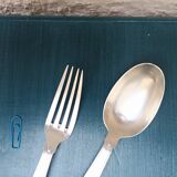 Solid silver fork and spoon Ernest Prost Paris, 1920s-1930s