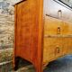 Vintage 1930s Oak Chest Of Drawers Three Drawer Cabinet