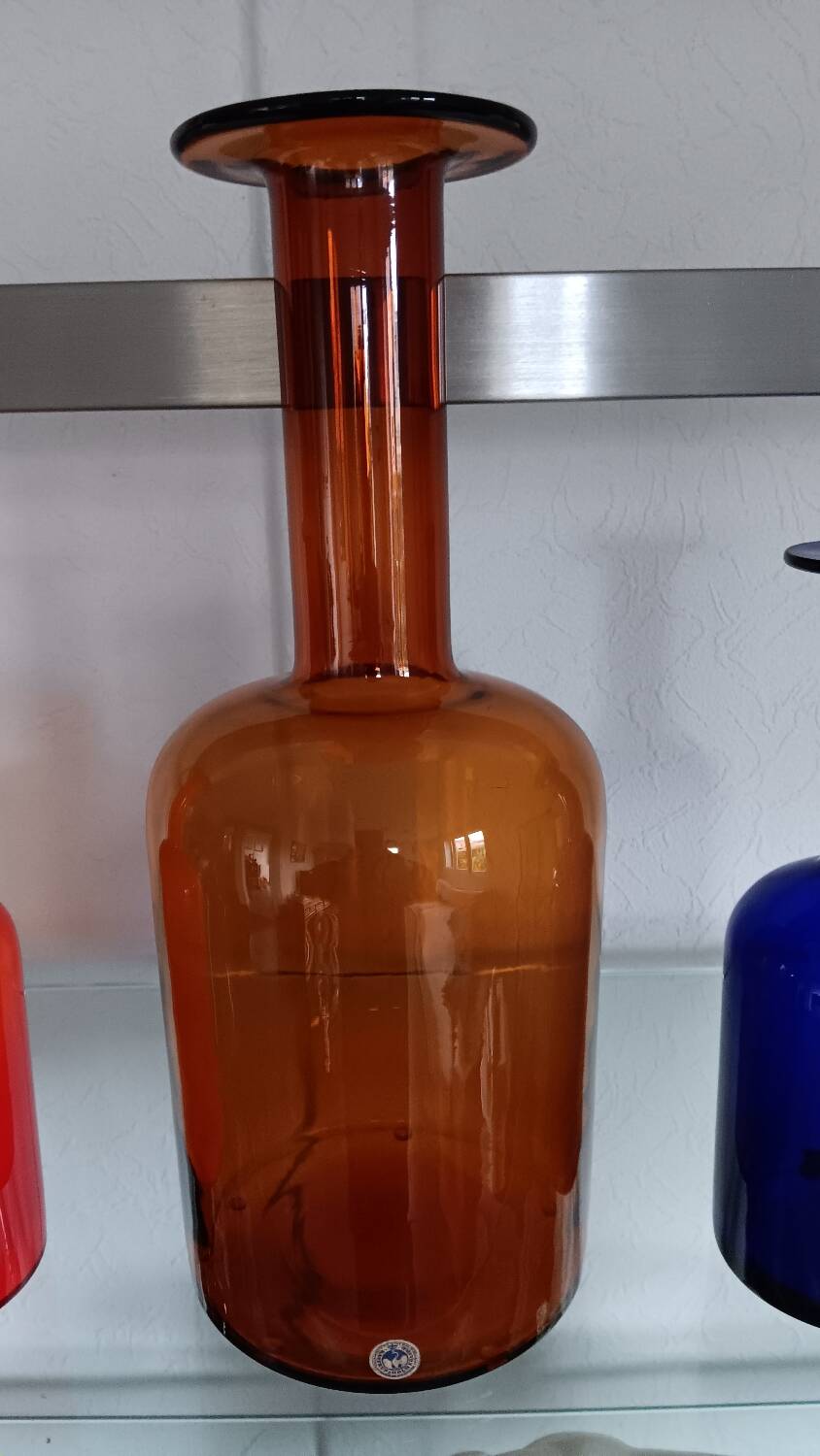 Gul vase by otto brauer - holmegaard kastrup - denmark