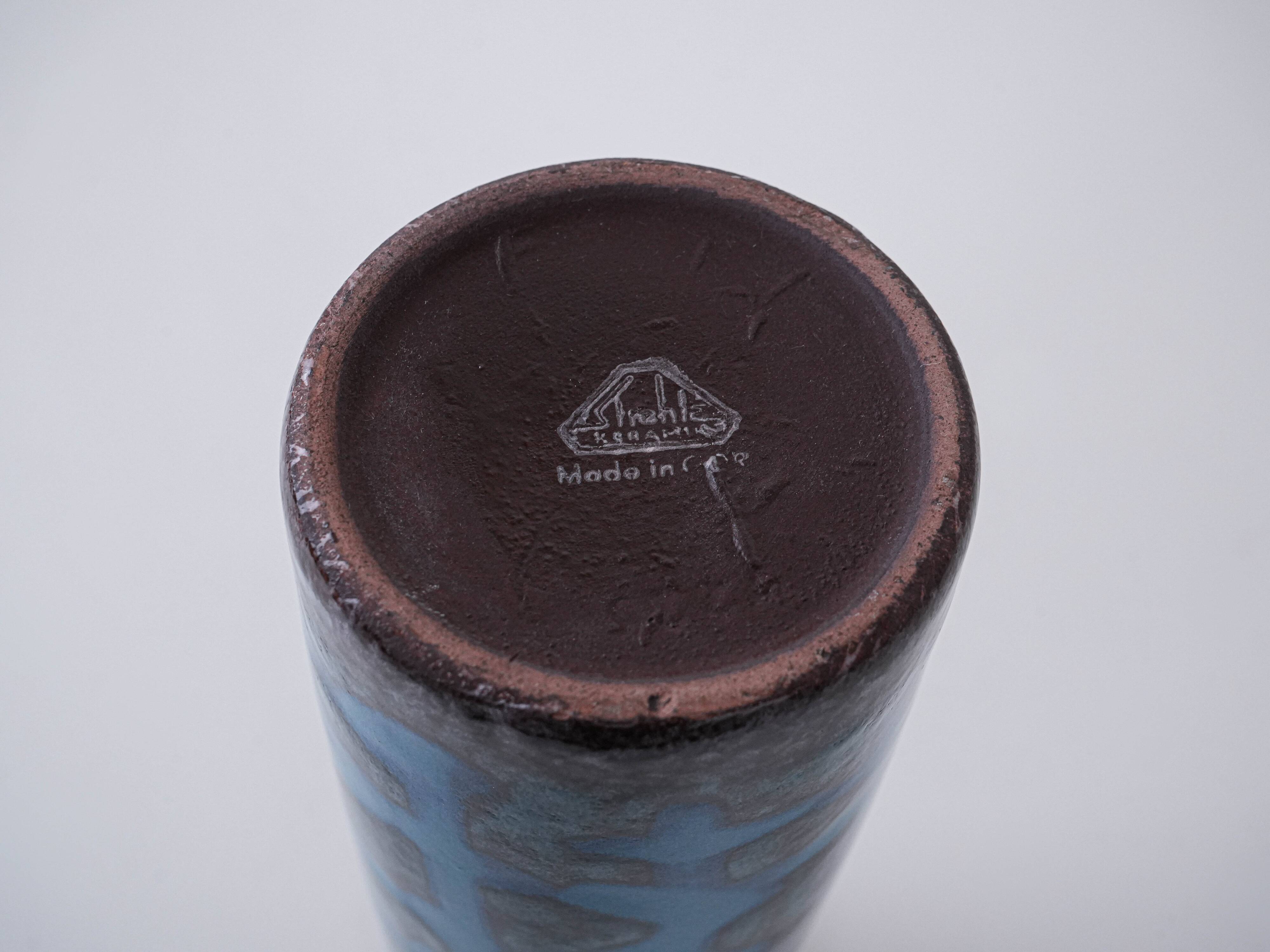 Vase en céramique, design allemand, années 1970, fabriqué par Strehla