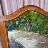 Miroir biseauté Louis XV en ronce de noyer concave  85x165cm