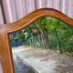 Louis XV beveled mirror in concave burr walnut 85x165cm