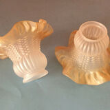 Lot of 2 glass of Vintage Corolle Lamp