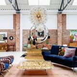 Mid Century Modern Style Large French Wall Mounted Round Convex Silver Mirror