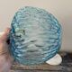 Suspension vintage bleue turquoise en verre ciselé électrifiée à neuf