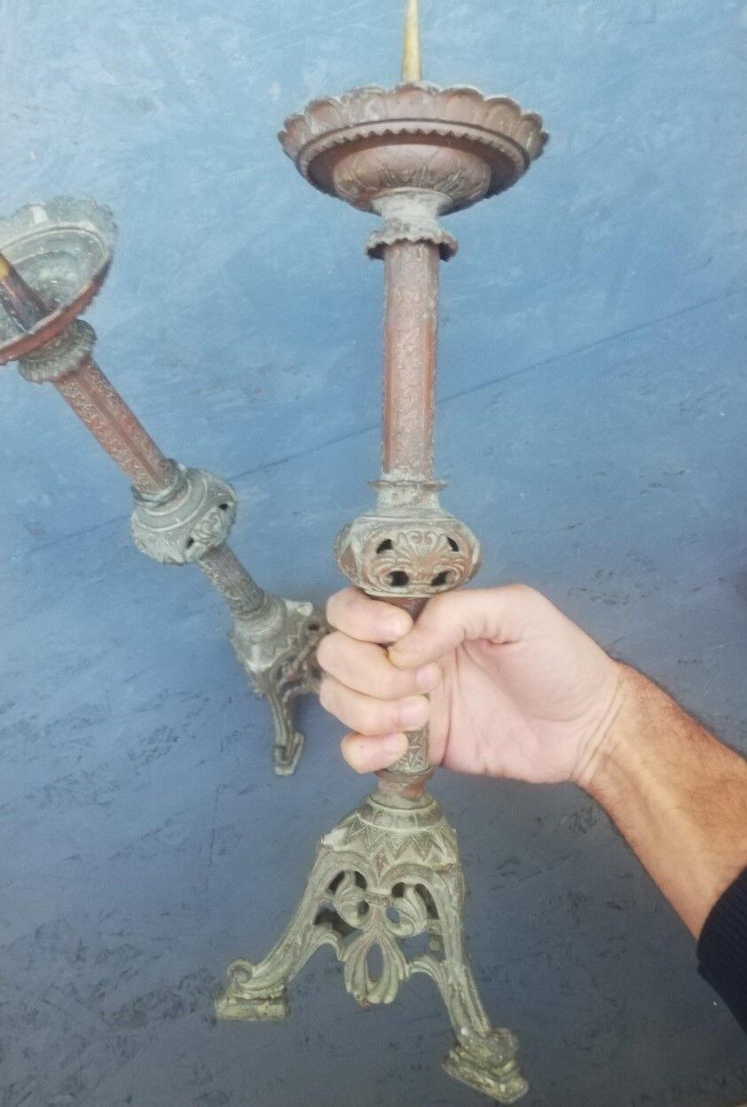 Pair of candlesticks or church candlesticks