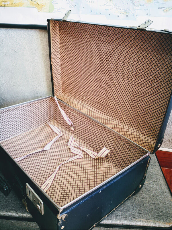 Vintage blue suitcase