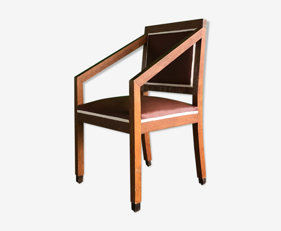 Fauteuil moderniste en chêne 1950
