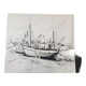 Encre sur papier "Port de pêche" Monogrammée en bas à gauche, André Duculty (1912-1990)