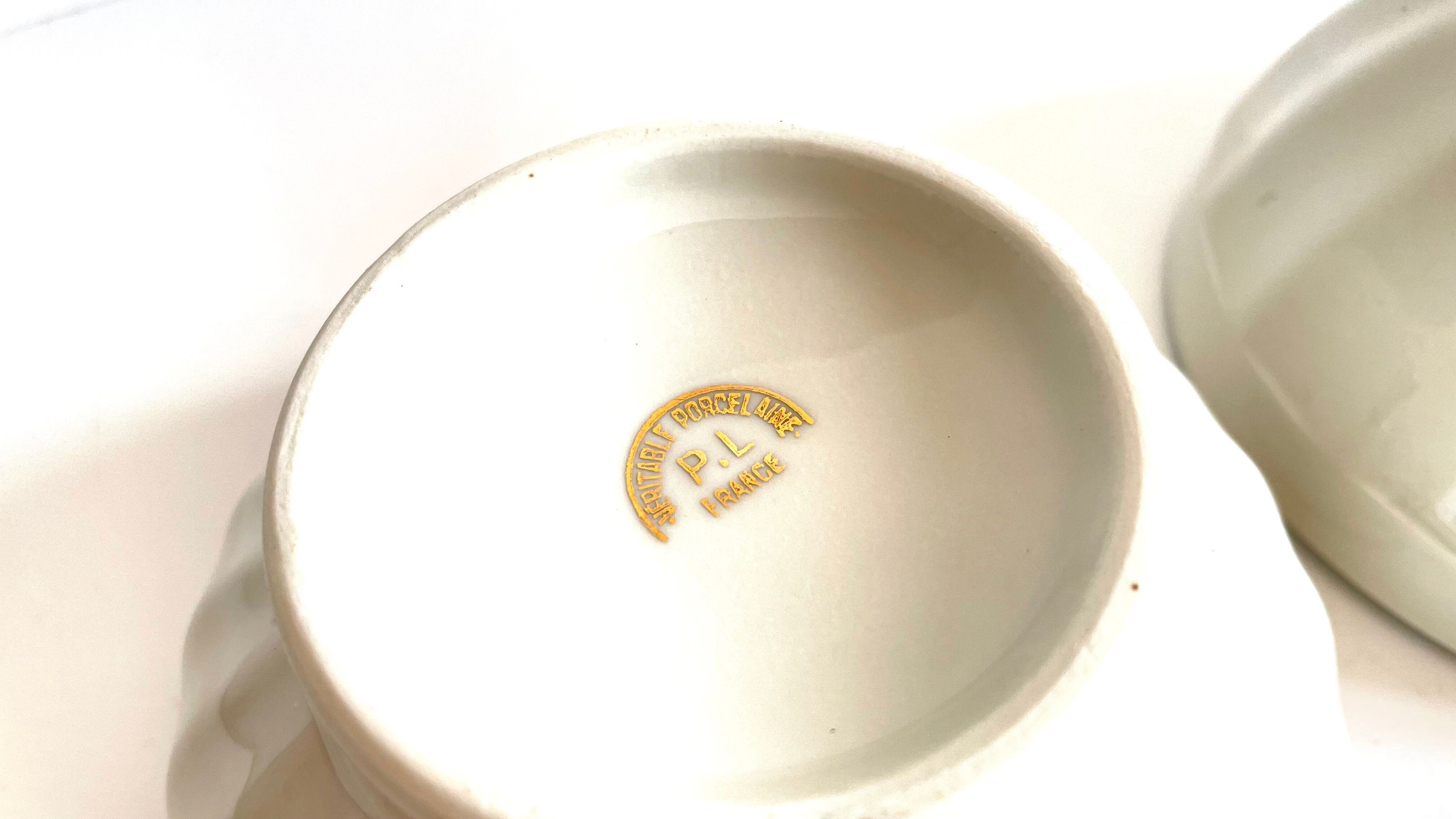 3 porcelain bowls of flowered limoges