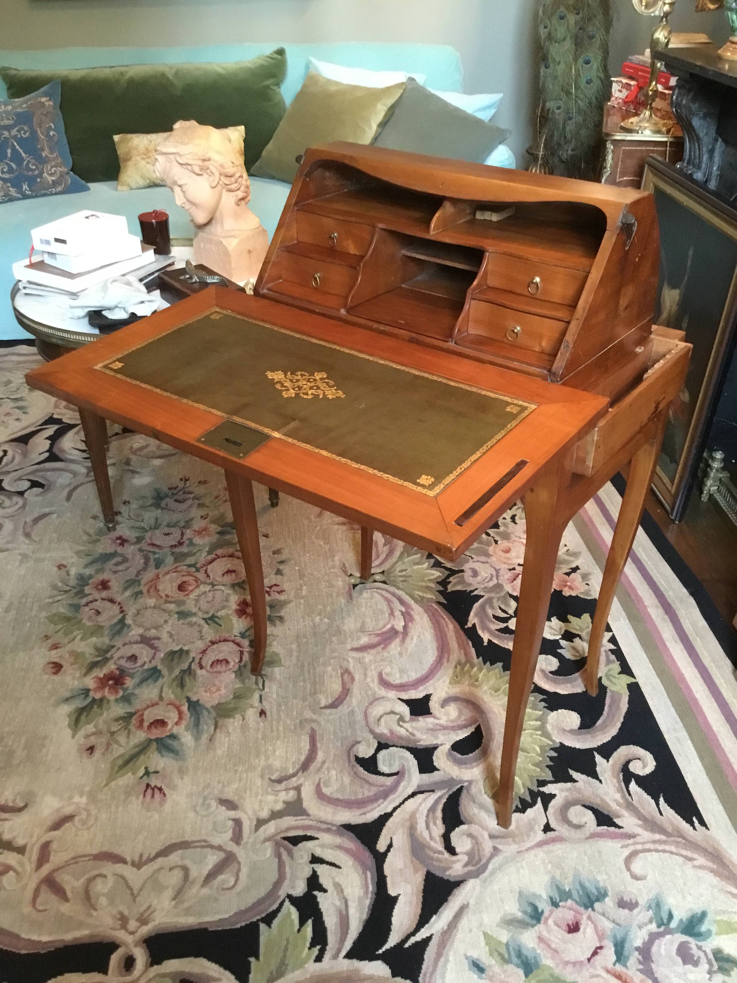 Louis XV style cherry wood capuchin desk with system