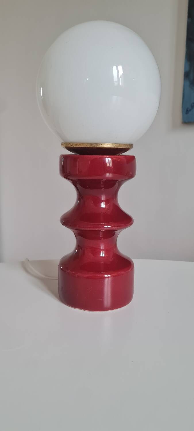 Ceramic and opaline table lamp