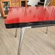 Vintage Lafague red formica set, 1 table, 6 chairs and 1 stool