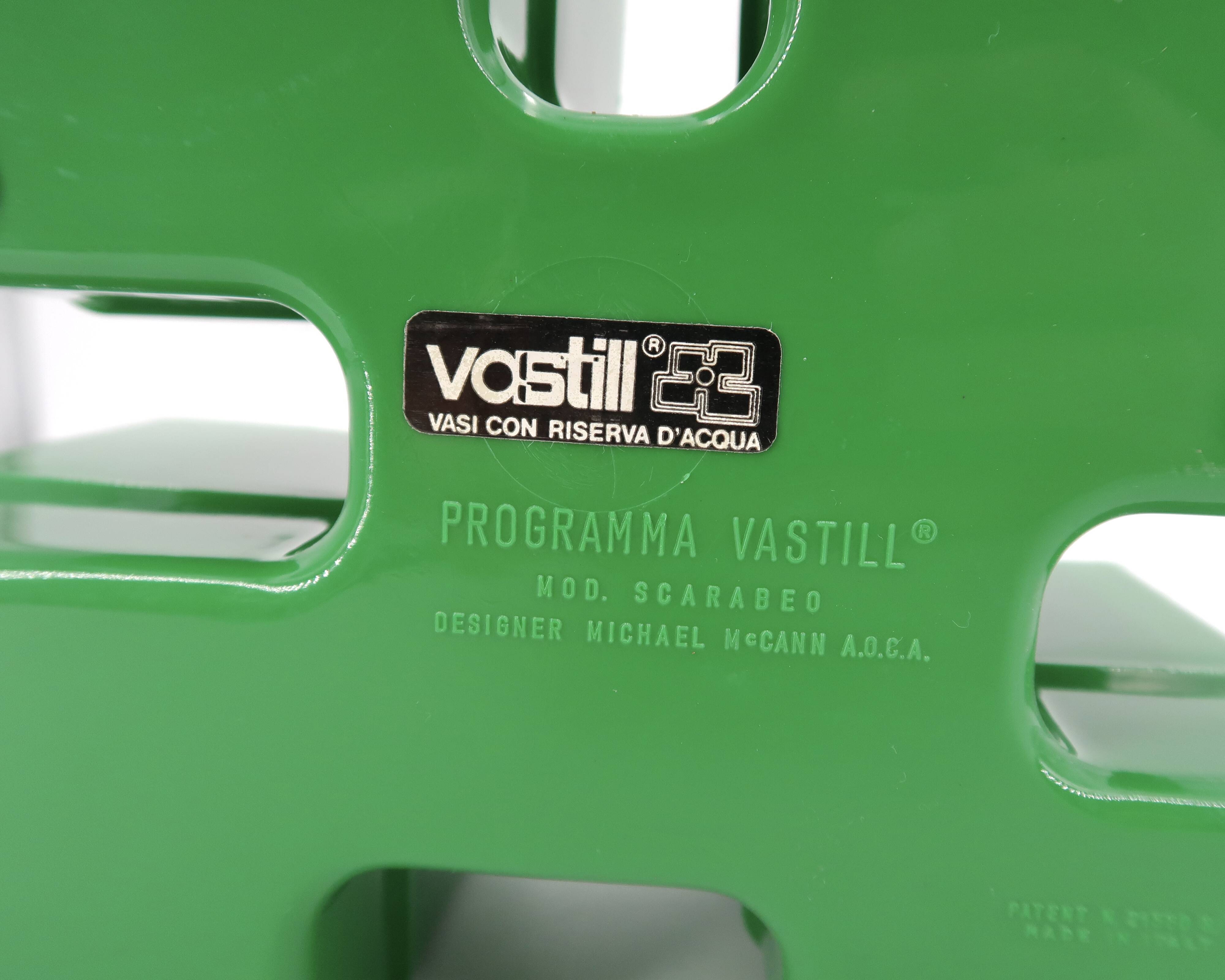 Vastill green plastic planter by Michael McCann