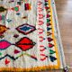 Berber carpet azimuth colored white with multicolored and fluorescent patterns