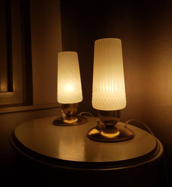 Ensemble de 2 lumières de table en laiton années 60 Allemagne