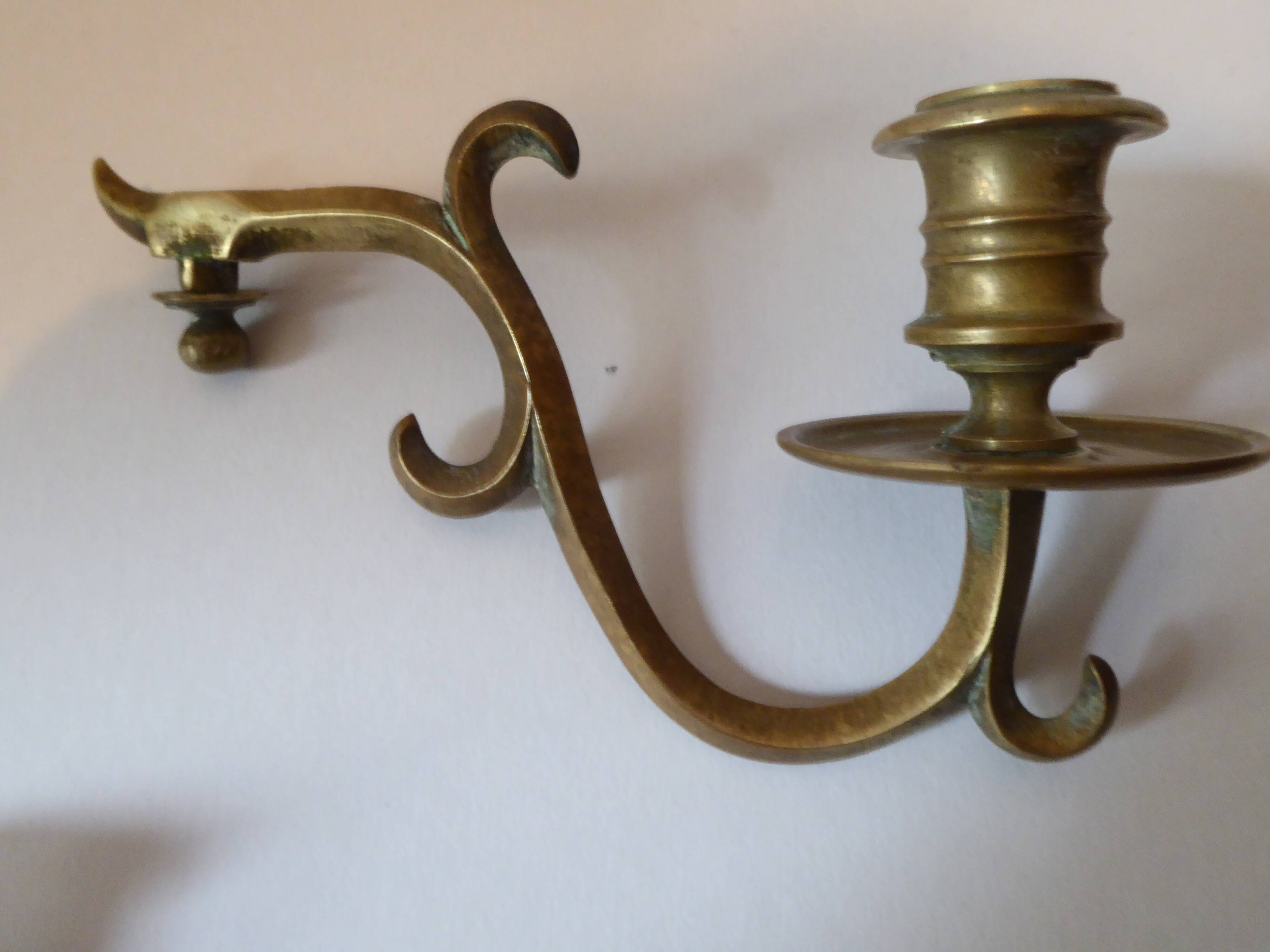 Three-pointed gilded bronze wall candlestick