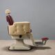 Fauteuil de barbier vintage en métal émaillé et similicuir design années 1960