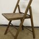 Chaise pliante en bois et cannage vintage