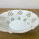 flared bowl white porcelain, lace-style openwork border