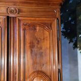 Large Louis XV period wardrobe in solid walnut