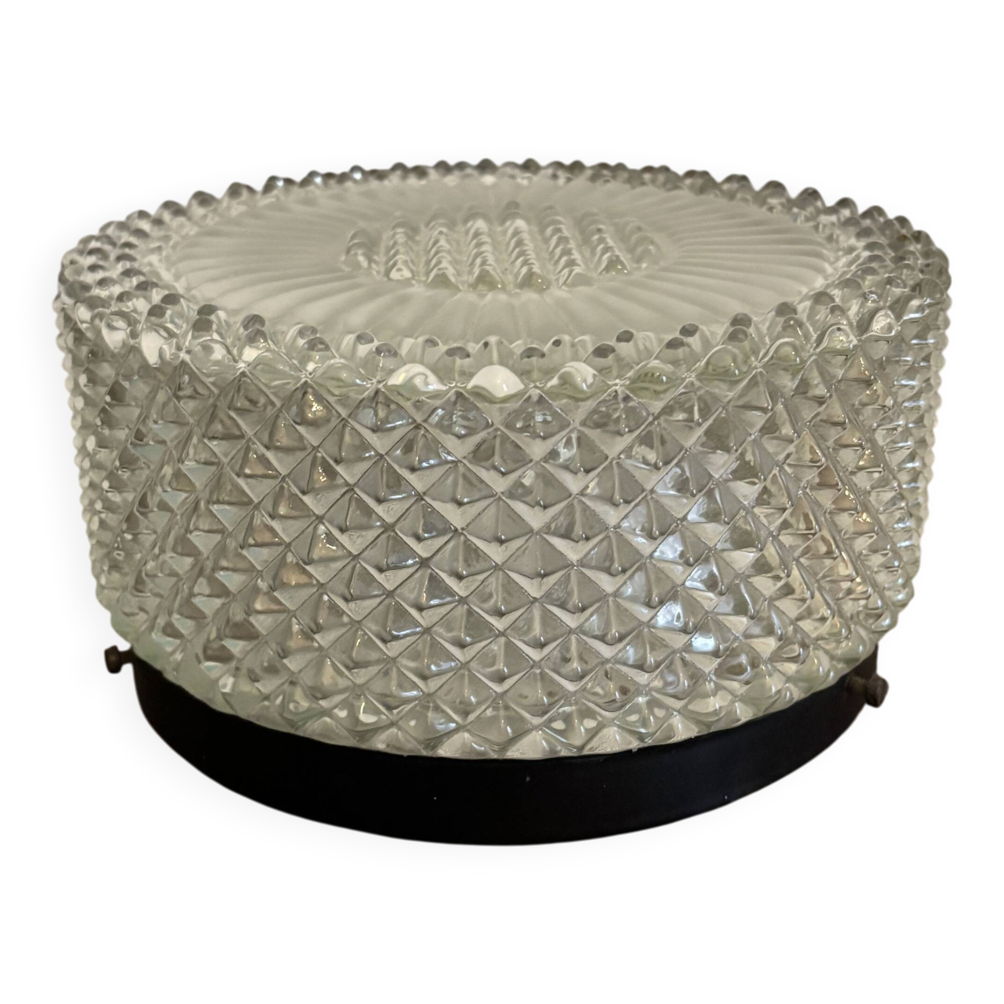 Vintage glass ceiling light "diamond points"