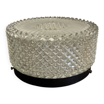 Vintage glass ceiling light "diamond points"