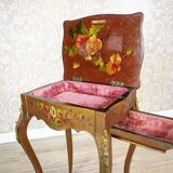 Mahogany Sewing Table with Brass Details, 1890s